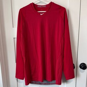 Nike Pro Red Long Sleeve Top